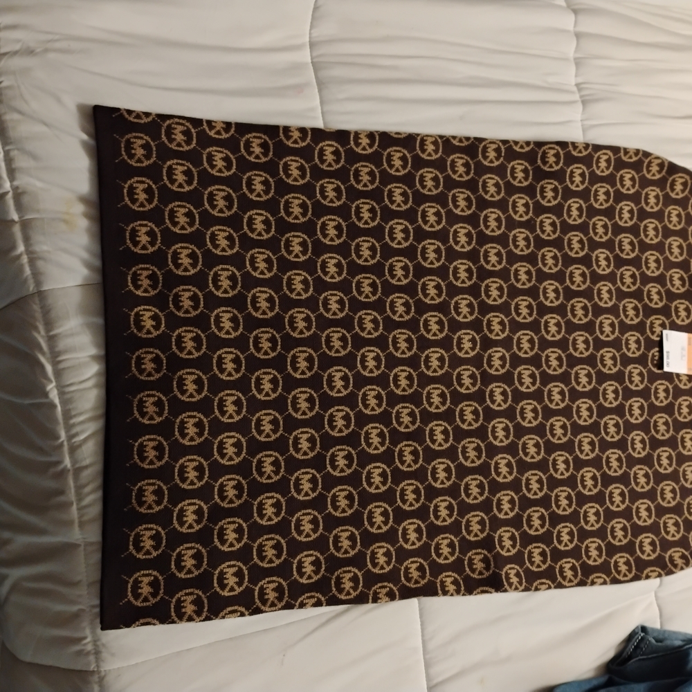 Michael Kors Chocolate and Gold Long Skirt